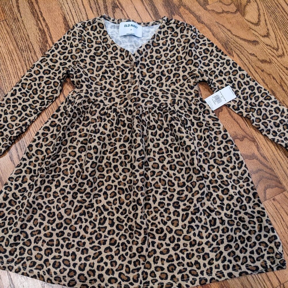 New! ON leopard print long sleeve dress (3T)